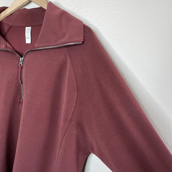 Spanx AirEssentials Half-Zip Pullover Sweatshirt Chocolate Brown Size 2X - Picture 6 of 12